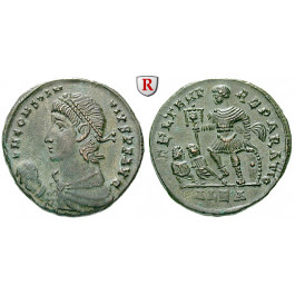 Römische Kaiserzeit, Constantius II., Follis 348-350, vz
