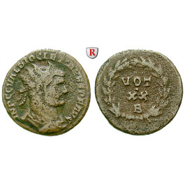 Römische Kaiserzeit, Diocletianus, Follis-Teilstück 297-298, s-ss