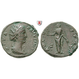 Römische Kaiserzeit, Faustina I., Frau des Antoninus Pius, Sesterz nach 141, ss