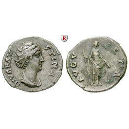 Römische Kaiserzeit, Faustina I., Frau des Antoninus Pius, Denar nach 141 n.Chr., ss