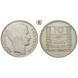 Frankreich, III. Republik, 10 Francs 1937, f.vz