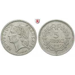 Frankreich, IV. Republik, 5 Francs 1948, ss-vz