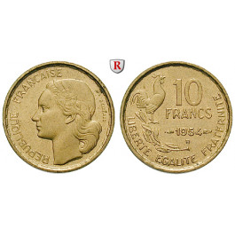 Frankreich, IV. Republik, 10 Francs 1954, vz+