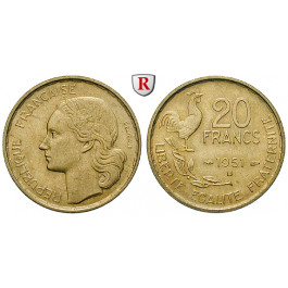 Frankreich, IV. Republik, 20 Francs 1951, vz+