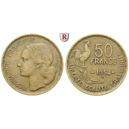 Frankreich, IV. Republik, 50 Francs 1954, ss