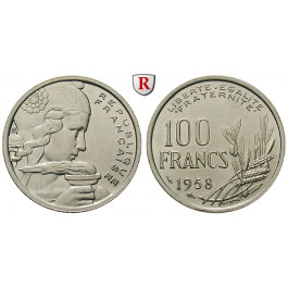 Frankreich, IV. Republik, 100 Francs 1958, vz-st