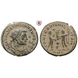 Römische Kaiserzeit, Galerius, Follis-Teilstück 296, ss-vz