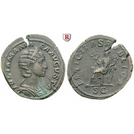 Römische Kaiserzeit, Julia Mamaea, Mutter des Severus Alexander, Sesterz um 228, ss+