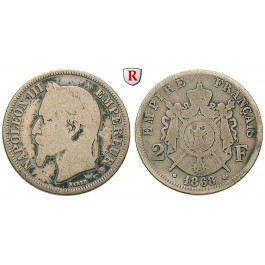 Frankreich, Napoleon III., 2 Francs 1868, s-ss