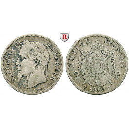 Frankreich, Napoleon III., 2 Francs 1869, ss