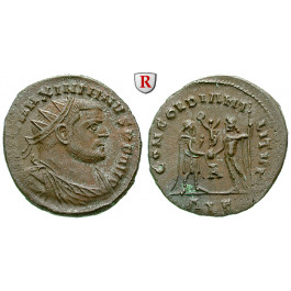 Römische Kaiserzeit, Maximianus Herculius, Follis-Teilstück 305-306, f.vz