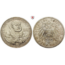 Deutsches Kaiserreich, Sachsen-Weimar-Eisenach, Wilhelm Ernst, 5 Mark 1908, Universität Jena, vz/vz-st, J. 161