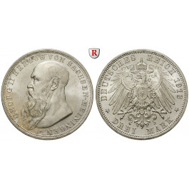 Deutsches Kaiserreich, Sachsen-Meiningen, Georg II., 3 Mark 1913, D, vz-st/st, J. 152