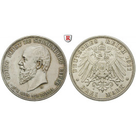 Deutsches Kaiserreich, Schaumburg-Lippe, Georg, 3 Mark 1911, auf den Tod, A, vz+, J. 166