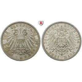 Deutsches Kaiserreich, Lübeck, 3 Mark 1910, A, f.vz, J. 82