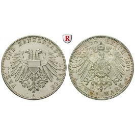Deutsches Kaiserreich, Lübeck, 2 Mark 1901, A, vz+, J. 80