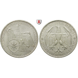 Weimarer Republik, 3 Reichsmark 1929, Waldeck, A, vz+, J. 337