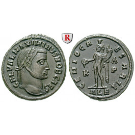 Römische Kaiserzeit, Maximinus II., Caesar, Follis 308-309, vz+