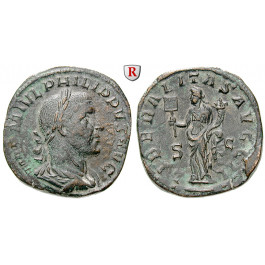 Römische Kaiserzeit, Philippus I., Sesterz 245, ss-vz