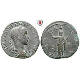 Römische Kaiserzeit, Philippus II., Sesterz, ss+