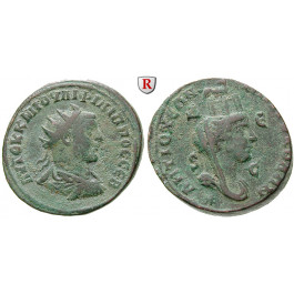 Römische Provinzialprägungen, Seleukis und Pieria, Antiocheia am Orontes, Philippus II., Bronze, ss