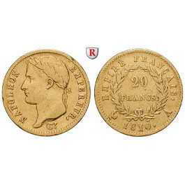 Frankreich, Napoleon I. (Kaiser), 20 Francs 1810, 5,81 g fein, ss