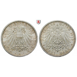 Deutsches Kaiserreich, Lübeck, 3 Mark 1913, A, vz-st, J. 82