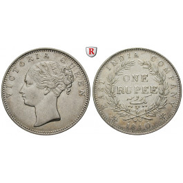 Indien, Britisch-Indien, Victoria, Rupee 1840, ss+