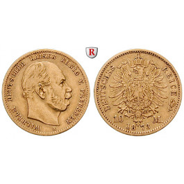 Deutsches Kaiserreich, Preussen, Wilhelm I., 10 Mark 1873, A, ss, J. 242