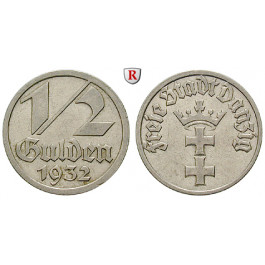 Nebengebiete, Danzig, 1/2 Gulden 1932, ss+, J. D14
