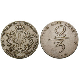 Brandenburg-Preussen, Königreich Preussen, Friedrich Wilhelm III., 2/3 Taler 1810, ss