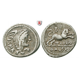 Römische Republik, L. Thorius Balbus, Denar 105 v.Chr., ss
