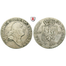 Brandenburg-Preussen, Königreich Preussen, Friedrich Wilhelm II., 4 Groschen 1796-1798, ss