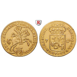 Niederlande, Holland, 7 Gulden (1/2 Goldener Reiter) 1760, ss-vz
