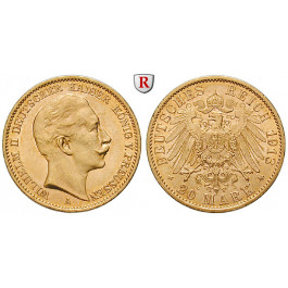 Deutsches Kaiserreich, Preussen, Wilhelm II., 20 Mark 1913, A, vz/vz+, J. 252