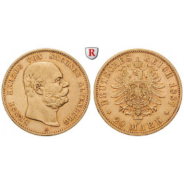 Deutsches Kaiserreich, Sachsen-Altenburg, Ernst, 20 Mark 1887, A, ss+/ss-vz, J. 269