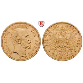 Deutsches Kaiserreich, Anhalt, Friedrich I., 20 Mark 1901, A, ss-vz/vz, J. 181