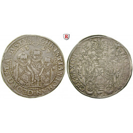 Sachsen, Albertinische Linie, Christian II., Johann Georg, August unter Vormundschaft, Reichstaler 1597, ss+
