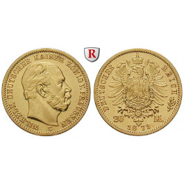 Deutsches Kaiserreich, Preussen, Wilhelm I., 20 Mark 1873, C, ss-vz, J. 243
