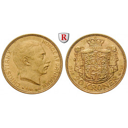 Dänemark, Christian X., 20 Kroner 1916, 8,06 g fein, ss-vz/vz