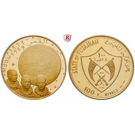 Fujairah, 100 Riyals 1969, 18,66 g fein, PP