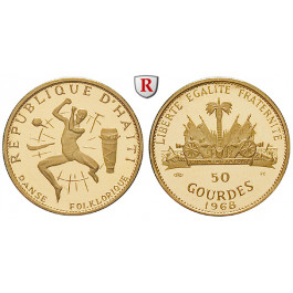 Haiti, 50 Gourdes 1968, 8,88 g fein, PP