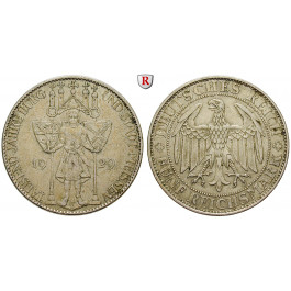 Weimarer Republik, 5 Reichsmark 1929, Meißen, E, ss/ss-vz, J. 339