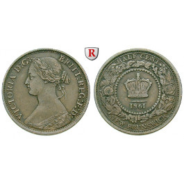 Kanada, New Brunswick, 1/2 Cent 1861, ss+