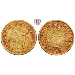 Römisch Deutsches Reich, Karl VI., Dukat 1728, ss/ss+