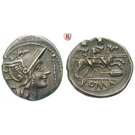 Römische Republik, Anonym, Denar 206-200 v.Chr., ss-vz