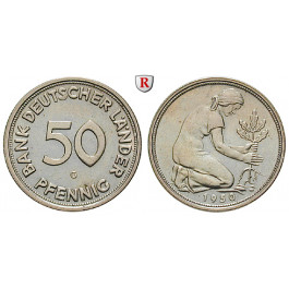 Bundesrepublik Deutschland, 50 Pfennig 1950, G, vz+, J. 379
