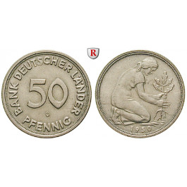 Bundesrepublik Deutschland, 50 Pfennig 1950, G, vz+, J. 379