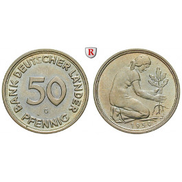Bundesrepublik Deutschland, 50 Pfennig 1950, G, f.st, J. 379