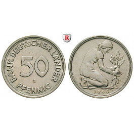 Bundesrepublik Deutschland, 50 Pfennig 1950, G, vz-st, J. 379